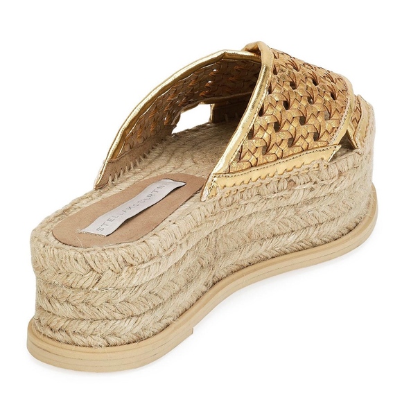 gold flatform shoes